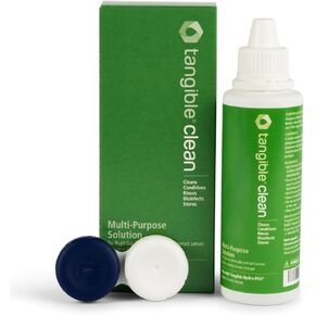 Tangible Clean Multi-Purpose Contact Lens Solution for Scleral and Gas Permeable Contact Lenses, with Lens Case, 12 Fl Oz