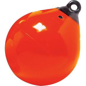 TAYLOR MADE PRODUCTS Tuff End Buoy, Orange (27") – Flexible, Strong, Marine-Grade Vinyl Buoy for 25-40 Foot Boats – Easy-to-use, Trivalve™ Inflates with Standard Ball Pump – 2020108092