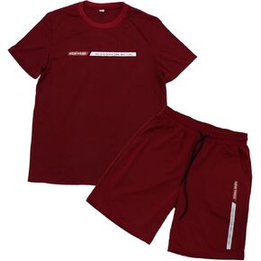 Men's 2 Piece Outfits Short Sleeve T-Shirt Crew Neck Tee Top and Shorts Set Summer Casual Sport Tracksuit