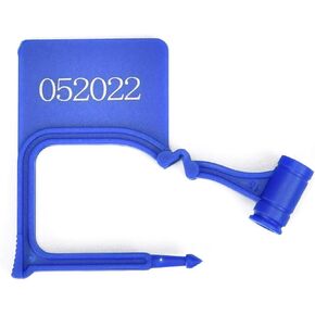 100pcs Plastic Padlock Seals Disposable Self-Locking Plastic Tags Numbered Tamper Proof Security Padlock Seals for Luggage, Document Bag, Transportation, Briefcase (Blue)