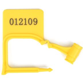 100pcs Plastic Padlock Seals Disposable Self-Locking Plastic Tags Numbered Tamper Proof Security Padlock Seals for Luggage, Document Bag, Transportation, Briefcase (Blue)