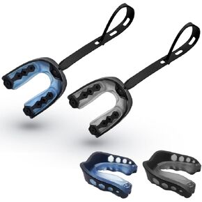 2Pcs Football Mouth Guard, Sports Mouth Guard Football Mouthpiece Youth Football Mouth Guard with Strap Football Mouthguards for Youth and Adult Athletes, for Football, Boxing, Lacrosse and Hockey