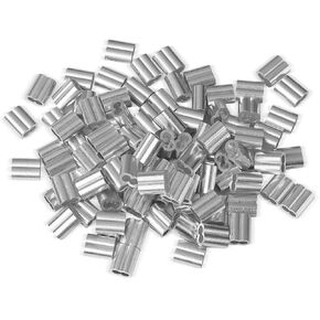 5/32" Aluminum Crimping Loop Sleeve 100PCS, Cable Ferrule Wire Rope Sleeves Loops Sleeve