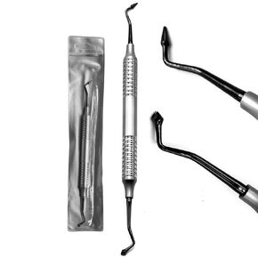 Dental Composite Posterior Burnisher Filling Instrument Duckhead for Posterior Placing, Packing and Contouring Composite Double Ended with Hollow Handle(Titanium Coated Black)