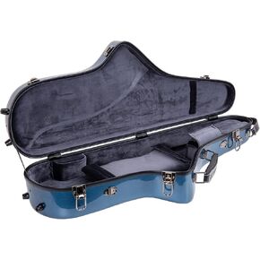 Crossrock Tenor Saxophone Case-Fiberglass Hardshell with Backpack Straps in Black