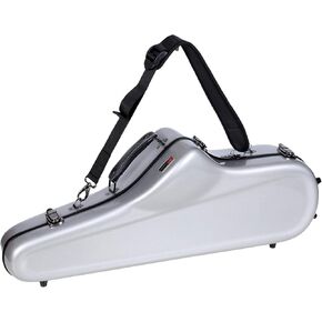 Crossrock Tenor Saxophone Case-Fiberglass Hardshell with Backpack Straps-Silver(CRF1000TSSL)