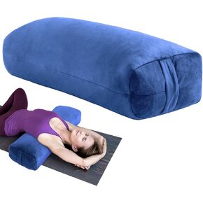 MABOZOO Yoga Bolster Pillow, Rectangular Yoga Bolster for Restorative Yoga & Meditation, Professional Meditation Cushion with Carry Handle, 27"X10"X6"