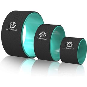 مجموعة عجلات اليوغا Le Essentials - عجلة دعم اليوغا دارما الأقوى والأكثر راحة - 3 عبوات لآلام الظهر والتمدد (13، 10، 6 بوصات) - مجموعة عجلات اليوغا دارما (أزرق) in Kuwait