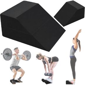 عبوتان من كتل إسفين القرفصاء بزاوية أعلى، منحدر القرفصاء المائل الاحترافي غير القابل للانزلاق، لوح تمديد مرتفع بكعب الساق، ينطبق على الرجال والنساء، واليوجا، والتوازن، والضغط، والبيلاتيس، واللياقة البدنية، وسهل التنظيف in Kuwait