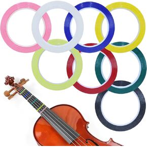 8 Rolls Violin Tape Fingerboard, 216 FT Violin Finger Guide Stickers, Cello Fingering Tape for for Fretboard Violins and Other Orchestral Instruments Violin Finger Guide (8 Colors)