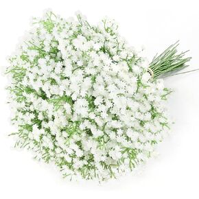 DEEMEI 15 PCS Babys Breath Artificial Flowers Fake Babys Breath Flowers Artificial Bulk Blue Gypsophila Bouquets Real Touch Faux Flowers for Wedding Floral Arrangement Party Home Decoration