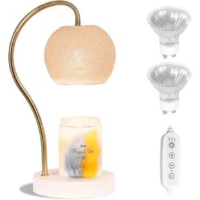 IZIDDO Candle Lamp Warmer,Crystal Vintage Dimmable Candle Warmer Lamp Adjustable Height Compatible Small Size Jar Candles,Wax Warmeras Gifts for Women,Home Decor(S Size)