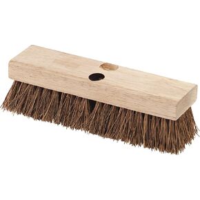 SPARTA Flo-Pac Palmyra Floor Scrubber, Deck Cleaning Brush, Outdoor Broom with Palmyra Bristles for Outdoor Surfaces, 10 Inches, Tan, (Pack of 12)