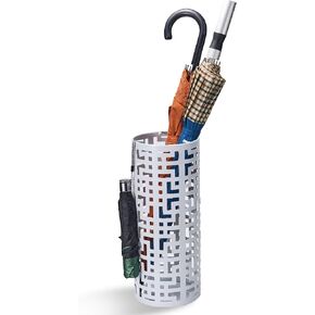 حامل مظلة للمدخل، حامل مظلة معدني دائري قائم بذاته، صندوق تنظيم مظلة مجموعة المطر لمقهى المكتب المنزلي، يحمل 6-7 مظلات، 16 × 6.5 بوصة in Kuwait