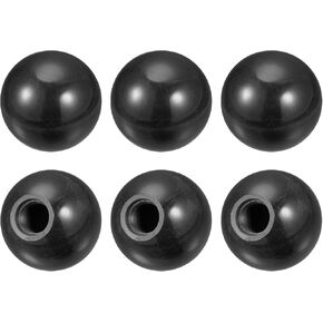 uxcell 6Pcs Threaded Ball Knobs, M6 Female Thread Thermoset Ball Knob 0.98'' Dia Black Round Operation Ball Handles Embedded Threaded Knob for Machine Handle Tool Replacement