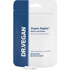 DR.VEGAN Vegan Nights Sleep Supplement, Nootropic Sleep Aid for Men and Women with 5-HTP, Magnesium, L-Glycine, L-Theanine and L-Tyrosine, 30 Supplements