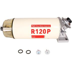Boat Engine R120P 4120R 6120R Fuel Filter Water Separator Assembly for Racor 390 490 690 Series Diesel Spin-On Marine Engine, 10 Micron