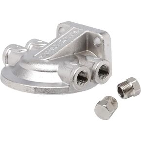 Seachoice Fuel and Water Separating Filter Bracket, Stainless Steel, 3/8 in Brass Fitting