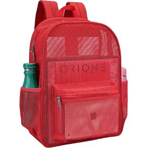 Heavy Duty Mesh Backpacks for Adults, See Through with Adjustable Straps, Swimming, Fitness, Sports, Carry Portable Oxygen Concentrators (Black)
