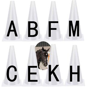 Dressage Cones - 8 Pack Dressage Letters Plastic Dressage Letters for Arena Dressage Markers Equipment for Equestrian Athletes and Events includes A, C, K, F, E, B, H, M Letter