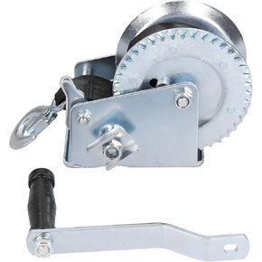 Alomejor 1200LBS Boat Trailer Winch, Heavy Duty Hand Winch with 8M Strap Hand Crank Cable Gear Winch for Boat Trailer
