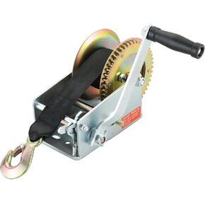 ونش يدوي، 2500 رطل ونش مقطورة قارب عالي التحمل مع حزام 16 قدم، ترس سقاطة ثنائي الاتجاه لسحب قارب المقطورة مع مقبض كرنك in Kuwait