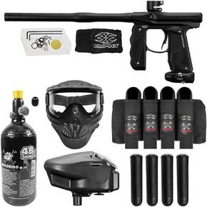 Maddog Empire Mini GS Full Auto Paintball Gun Marker w/ 48/3000 HPA Tank, Empire Halo Too Loader, HK Army HSTL Thermal Mask, 4-Pod Harness & (4) Pods Starter Package