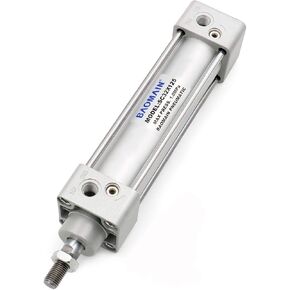 Baomain Pneumatic Air Cylinder SC 32 x 125 PT 1/8, Bore: 1 1/4 inch, Stroke: 5 inch, Screwed Piston Rod Dual Action 1 Mpa