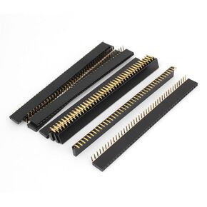 uxcell 10pcs Single Row Right Angle Female PCB Header 40 Way 2.54mm Pitch Connector Black