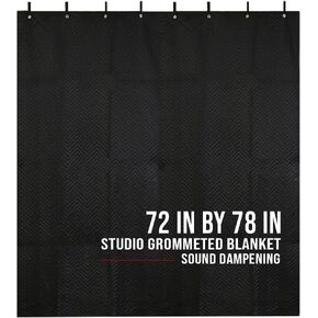 BoxerTools Studio Sound Dampening Blanket 78" x 72" - Insulated Blanket, Light Blocker, Sound Absorbing, Acoustic Sound Treatment - Grommets and Loops