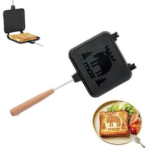 صانع الساندوتشات اليدوي، مقلاة ساندويتش غير لاصقة مزدوجة الجوانب مع مقبض من الألومنيوم، مقلاة شواء قابلة للطي لوجبة الإفطار وتوست بانيني. in Kuwait