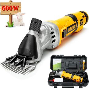 Sheep Shears 600W, Electric Sheep Clippers Professional, 6 Speed Heavy Duty Livestock Haircut for Grooming Sheep Horses Large Dog Thick Coats Animals, Small Dog Forbidden