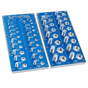 2-in-1 Thread Checker,Bolt and Nut Identifier Gauge,Nut and Bolt Thread Checker,40 Size Hardened Steel (2 Pcs Blue)