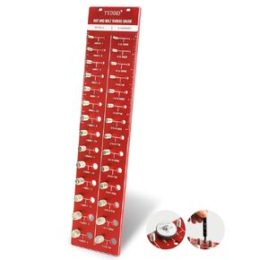 Thread Checker, 28 Nut and Bolt Thread Checker, Industrial Grade Bolt Size and Thread Identifier Gauge,14 Standard and 14 Metric Bolt and Nut Gauge, Red