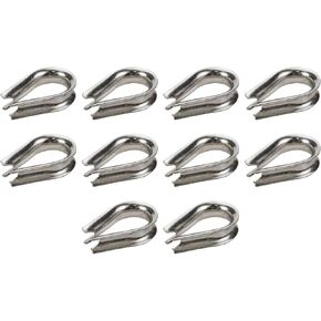 Stainless Steel Thimble for 5/16 Inch/8mm Dia Wire Rope - Pack of 10