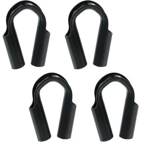 Antrader Rope Tube Thimble,4Pcs Stainless Steel Wire Rope Tube Thimble Heavy Duty Cable Thimble for Wire Rope Cable 1/4" (6mm),Black