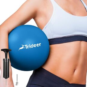 Trideer Pilates Ball 7-8 inch with Pump, Small Pilates Ball, Core Ball, Therapy Ball, Small Exercise Ball for Between Knees, Mini Yoga Ball for Yoga, Barre, Physical Therapy, AB, Core Strength