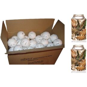 WIFFLE Balls Bulk Plastic Baseballs - Official Ball Brand - Made in USA - Multiple Quantities - Plus Bonus Beverage Koozies