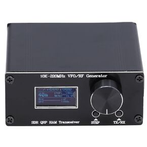 Radio Transceiver, SDR QRP HF Transceiver 10kHz to 220MHz VFO Generator Superheterodyne Receiver with Bar Graph Indicator, High Stability HAM Variable Frequency Oscillator