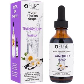 Pure Inventions Tranquility - Supports Relaxation - Vanilla and Chamomile - Water Infusion Drops - No Sugar, Calories, or Artificial Sweeteners - 60 servings - 2oz