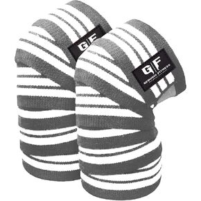 Genghisfitness 72" Weightlifting Knee Wraps Pair for Squats, Weightlifting, Powerlifting