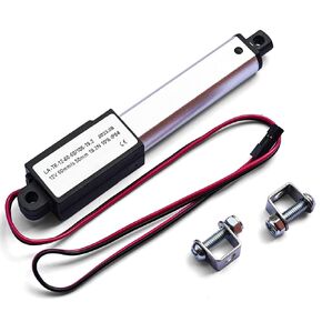 Mini Linear Actuator 12V Stroke Length: 2inch, 4.3LBS Force, 2inch/s Speed, Linear Motion Actuator with Brackets for Home Automation, Free Halt