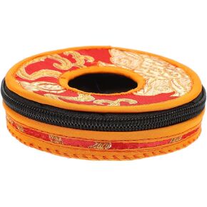 Nepal Hand Touch Bell Sleeve Tingsha Bell Packing Bag Handcrafted Bell Holder Meditation Bell Storage Pouch Bell Case for Buddhist Rituals and Yoga Practices Random color