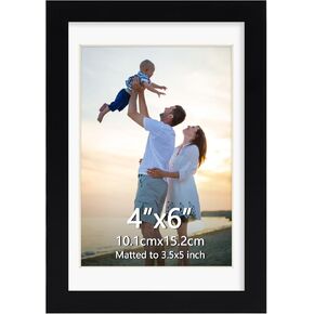 Hoikwo 8x10 Black Picture Frame, Display Pictures 5x7 with Mat or 8x10 Without Mat, 1 Pack 8 by 10 Frame for Wall Hanging and Table