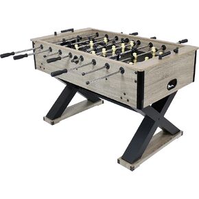 Sunnydaze Delano 54.5-Inch Indoor Foosball Table with Gray Distressed Wood Look