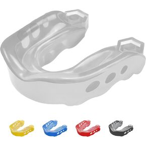 Mouth Guard for Adults Moldable Sport Lacrosse Football,Boxing,MMA,Basketball,Karate,Hockey includes Case Adult,Black transparent