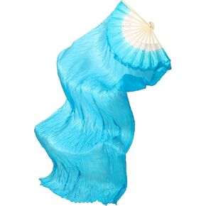 1.8M Hand Made Belly Dance Dancing Silk Bamboo Long Fan for Party Stage Performance