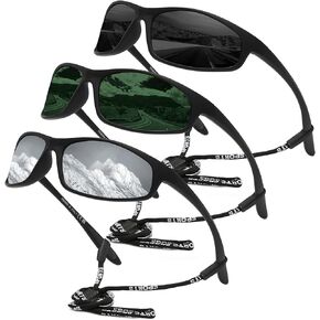 Polarized Sports Sunglasses for Men Cycling Running Lightweight Sun Glasses UV400 Protection S795-C5 3pack