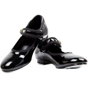 Tap Dance Shoe with Flower Buckle for Girls,Easy to put on and take off Design