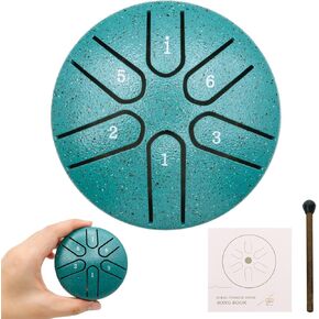 Rain Drum for Outside, Steel Tongue Drum Rain, 3 Inch Sound Healing Drum Kit,Mini Handpan Drum, 6 Note Worry Free Drum, Beginner Handpan Drum Percussion (Black)